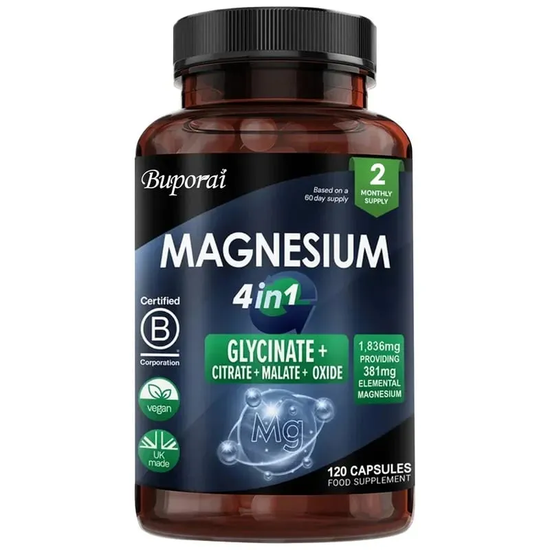 Magnesium 4-in-1 Complex - Supports Immune Health Promotes Muscle Relaxation and Bone Health and Helps Improve Sleep