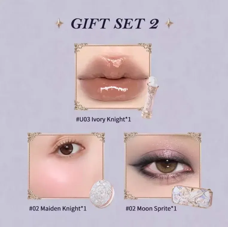 Flowerknows Gift Box Zestaw do makijażu Little Angel Full Box Lip Glaze Róż do policzków Biżuteria w kształcie kwiatka Poznaj zestaw prezentów urodzinowych — image 10