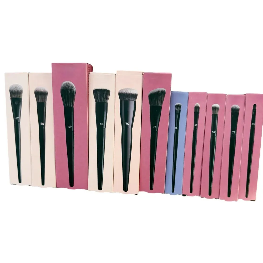 Professional Makeup Brushes Black Face Powder Blush Contour Eye Shadow Crease Blending Cosmetic Tools with box — image 1