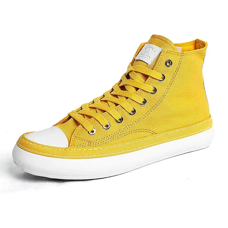 New Fashion Unisex Canvas Boots Men Sneaker Plus Size Women Vulcanized Canvas Shoes High Top Orange Casual Footwear Black 38-44 — image 13