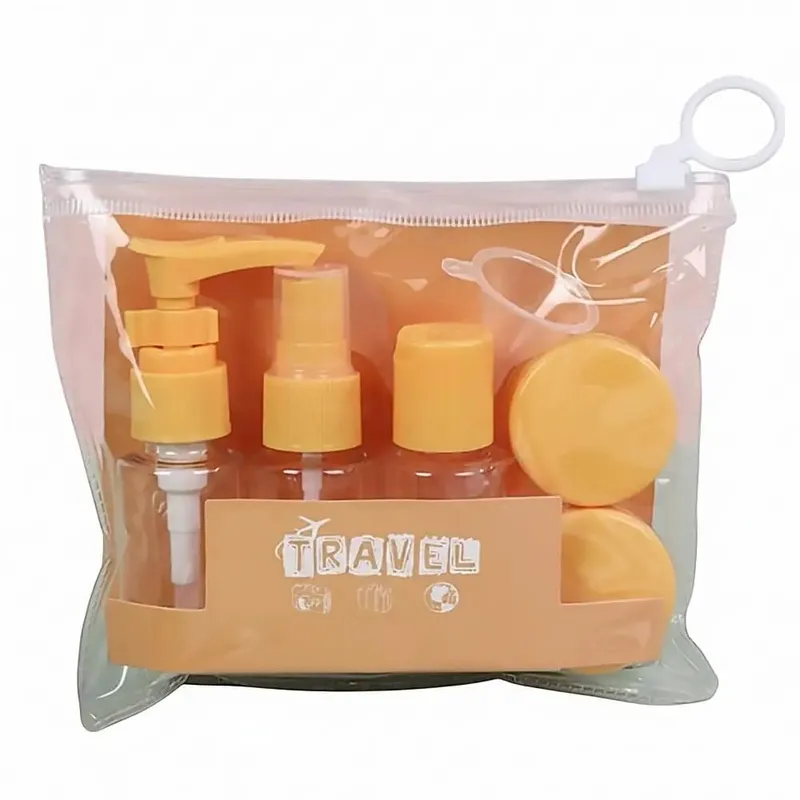 7pcs Travel Bottles Kit Leak Proof Portable Toiletry Containers Clear Travel Size Cosmetic Bottles For Lotion Shampoo Cream — image 11