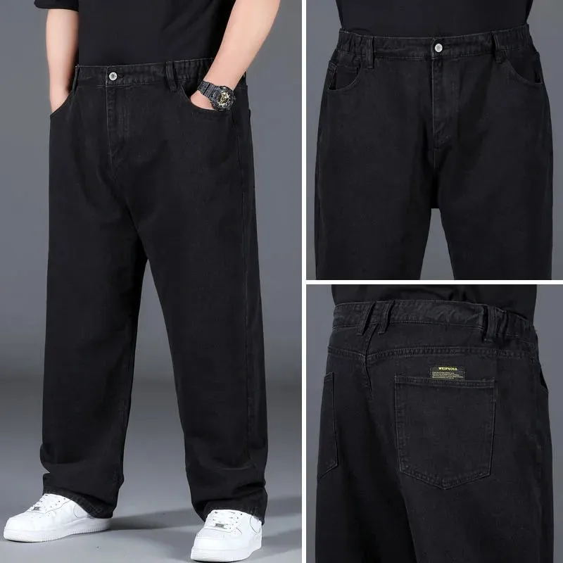 Men's Plus Size Jeans Elastic Waistband 30-48inch Stretch Denim Pants Straight Leg Breathable Loose Fit Streetwear Casual Wear — image 6