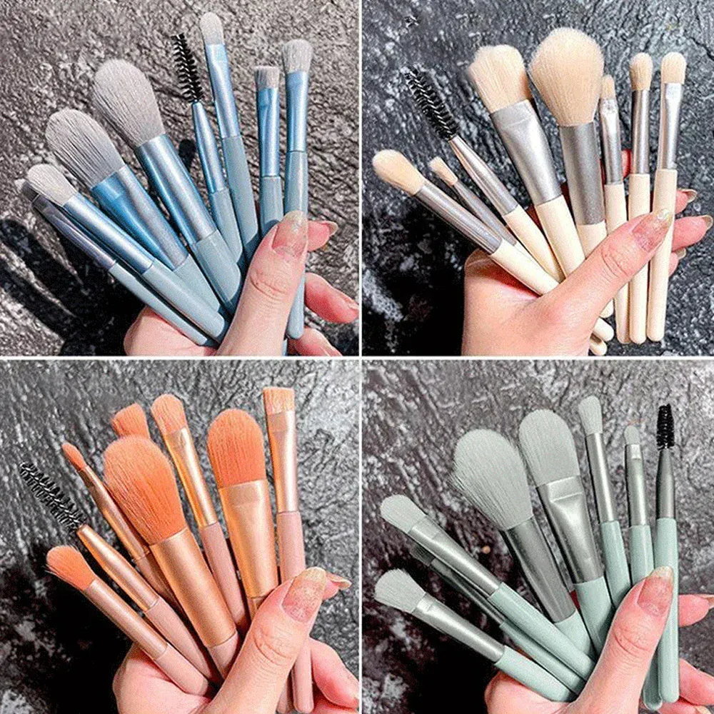 8Pcs Makeup Brush Set Soft Fluffy Professional Cosmetic Foundation Powder Eyeshadow Kabuki Blending Make Up Brushes Beauty Tools