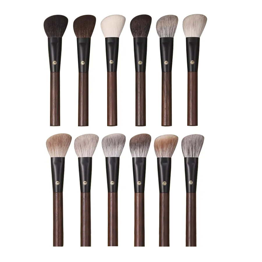 Professional Handmade Makeup Brushes 1PC Squirrel Fox Horse Goat Hair Angled Contour Brush Walnut Handle Make Up Brush — image 1