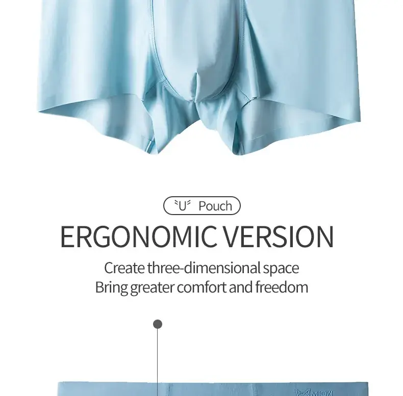 MiiOW Silk Sexy Men Underwear Boxers Men's Panties Graphene Antibacterial Crotch Boxer Man Underpants L-5XL Men's Boxer Briefs