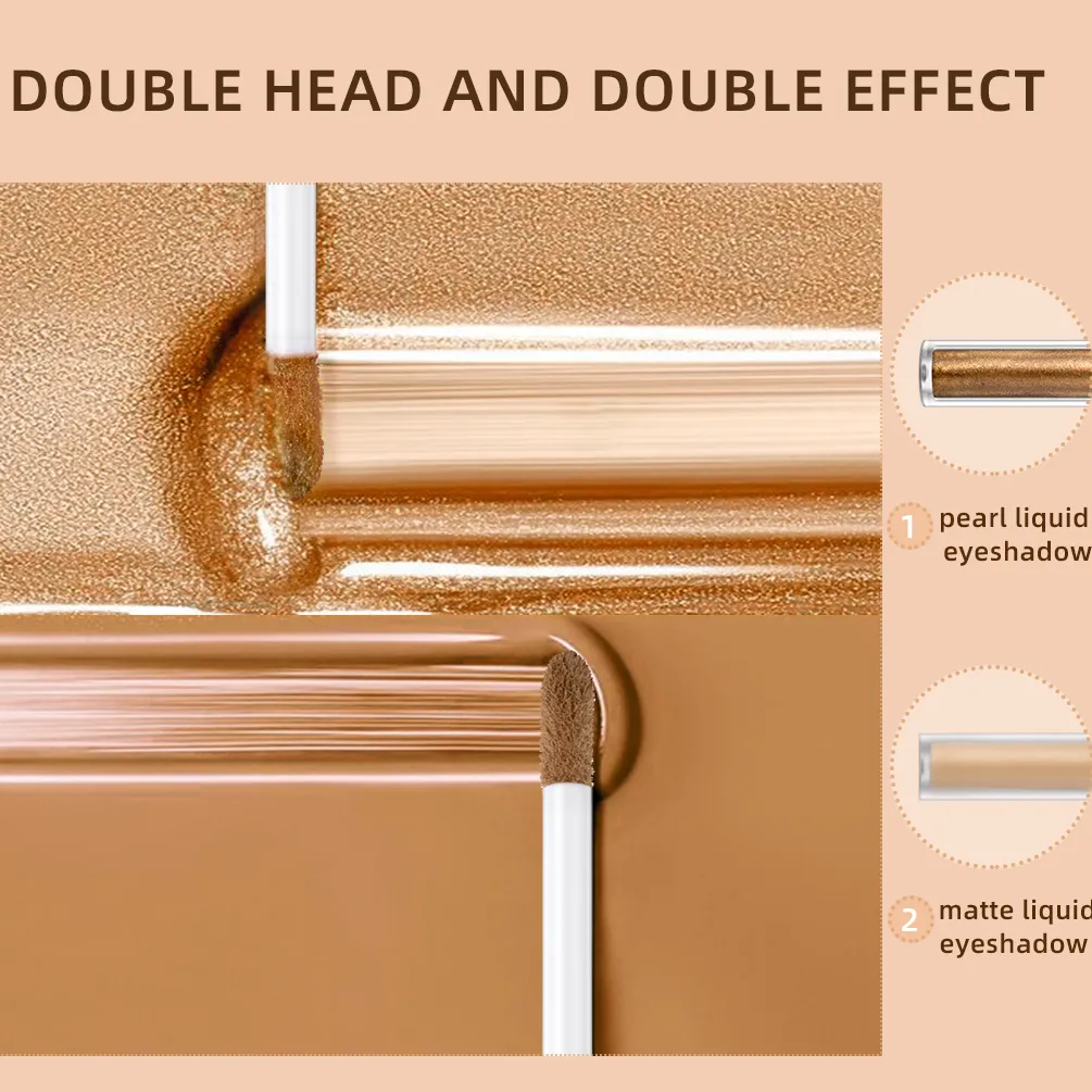 Double End Glitter Matte Eye shadow Stick Pencil Eyeshadow Makeup Waterproof Bicolor Shimmer Cosmetics Beauty Makeup Tool