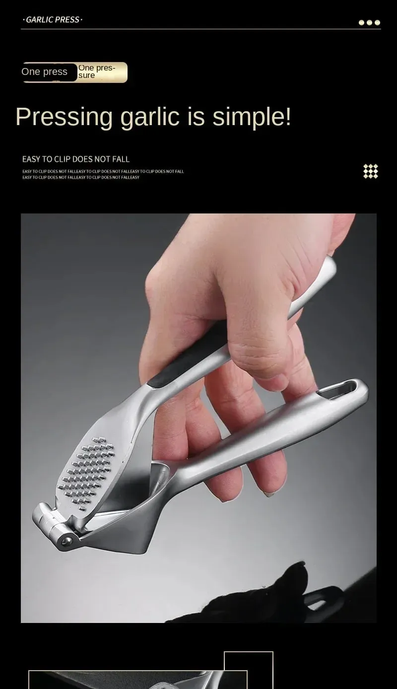 Zinc Alloy Garlic Puree Press Kitchen Tool Multifunctional Manual Garlic Squeezing Machine Household Creative Garlic Paste Clamp — image 9