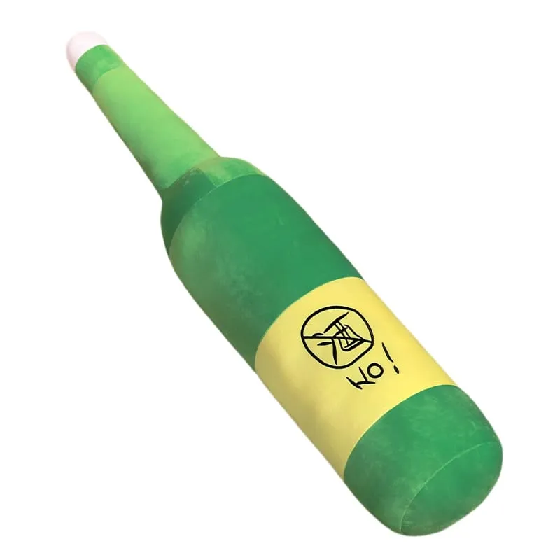 30/50cm No Smoking Cigarette Green Wine Bottle Stuffed Plush Toy Creative Funny Like Real Man Plushie Prop Gift