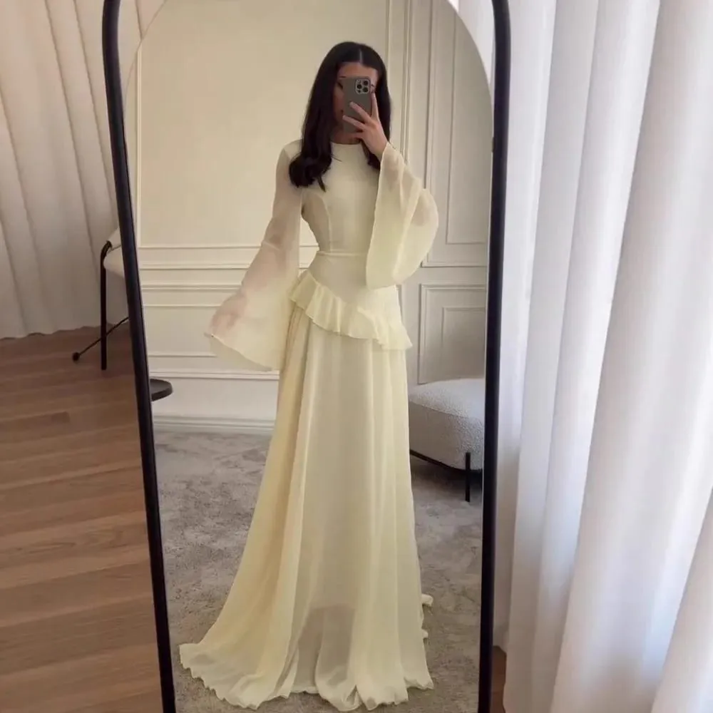 Maxi Dress Women Party Slim Fit Vestidos Round Collar Full Sleeve Tight Waist Elegant 2024 Autumn Female Elegant Long Dresses