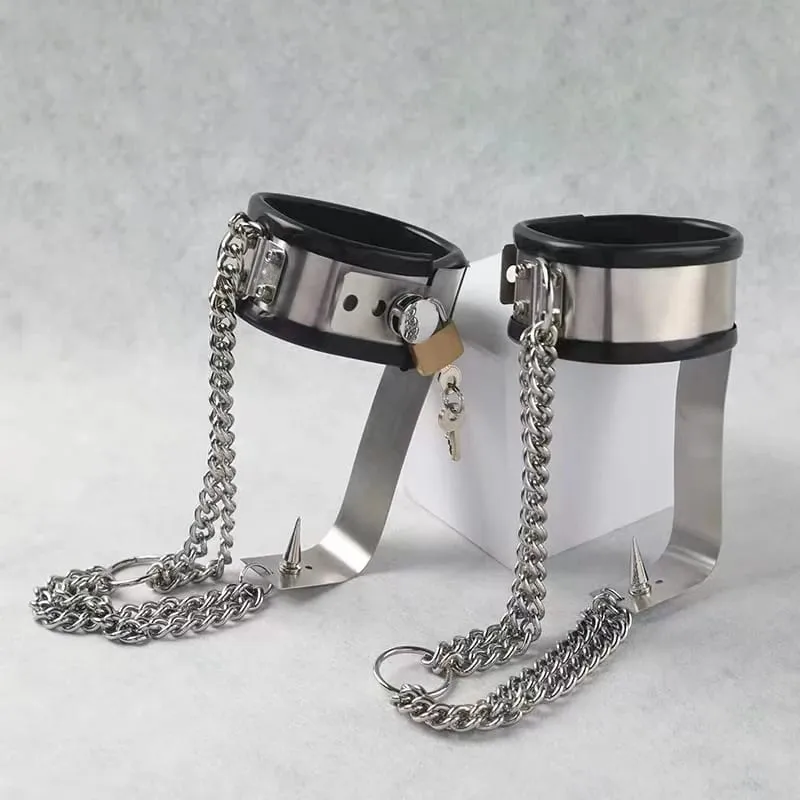 YoKoNex BDSM Fetish Stainless Steel Shackles Punishment Master Slave Task Punishment Props Male and Female Training Sex Supplies — image 3