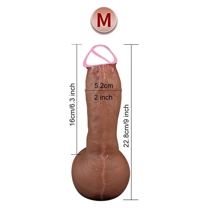 3 Sizes Soft Skin Feel Realistic Thick Dildo Adult Masturbation Silicone Dick Big Penis Anal Plug 18+ Sex Toy for Men Women Gay