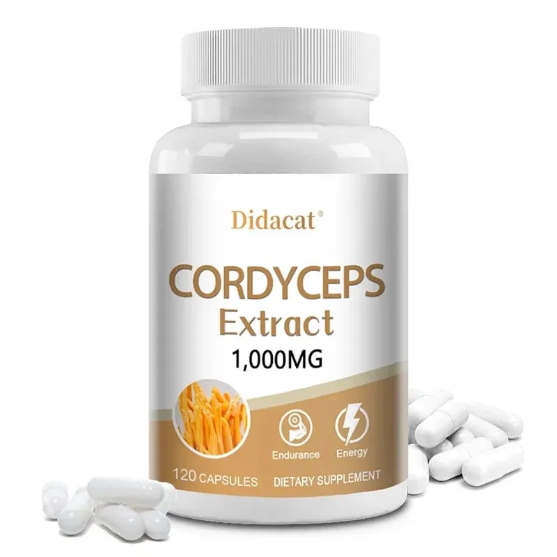 Cordyceps Mushroom Capsules (Cordyceps Sinensis) 1000mg Energy Supplements Support Immune & Brain Function Health NON-GMO