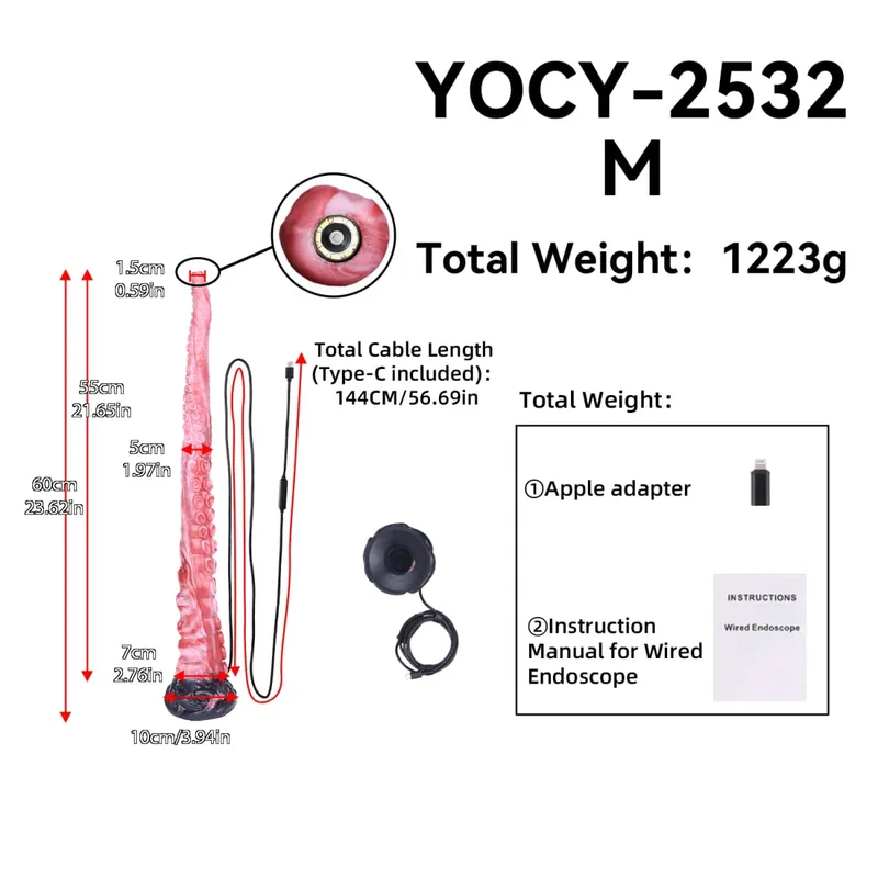 55cm Long Dragon Dildo Extendable Camera Dilator Silicone Anal Expansion Butt Plug Anus Exploration 18+ Sex Toys For Adults