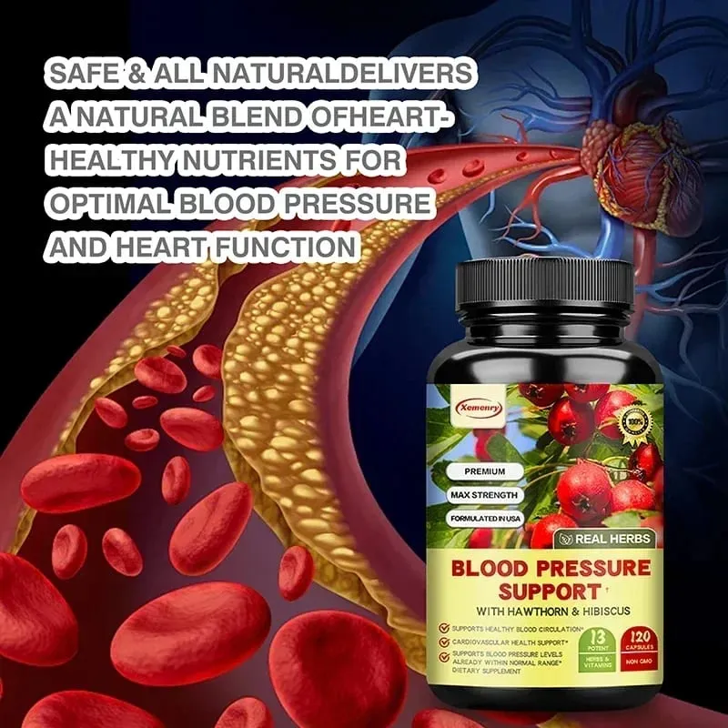 Soutien de la tension artérielle – Soutient la santé cardiovasculaire, stimule l'énergie et l'immunité pour la santé cardiaque – avec aubépine et hibiscus — image 5