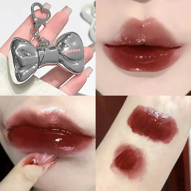 Bowknot Lip Gloss Set Water Light Plump Lips High Shine Sheer to Buildable Color Everyday Casual Vibe Makeup
