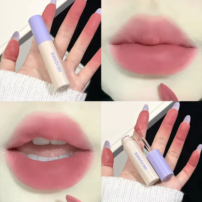 Bean Paste Pink Lip Mud Matte Velvet Red Brown Lip Gloss Moisturizer Waterproof Lasting Non Drying Non-Stick Cup Lip Tint Makeup — image 1