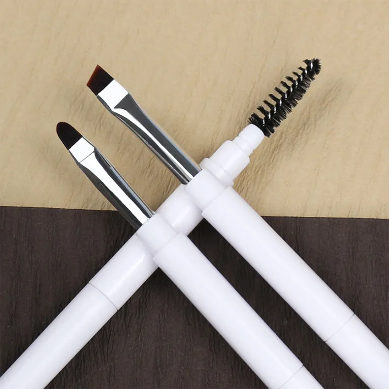 Dwustronne przenośne pędzle do makijażu Rozmiar podróżny Pędzle do makijażu Cienie do powiek Eye Brow Crease Niezbędne narzędzia kosmetyczne z pokrywką — image 4