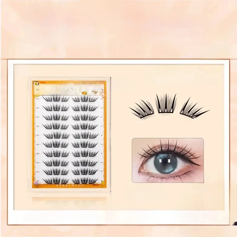60 Clusters of Brown Natural Fox-Style Cat Eye False Eyelashes Makeup Tools Natural Segmented Eyelash Bundles Makeup Tools — image 7