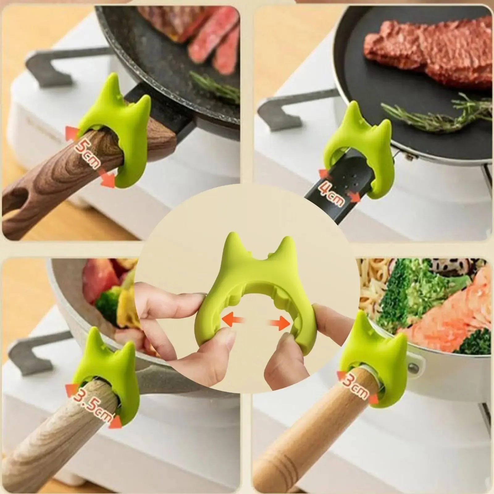 1PC Silicone Spatula Holder Portable Antioverflow Pot Lid Clip Anti-scalding Spoon Holder Kitchen Universal Spatula Bracket Clip — image 2