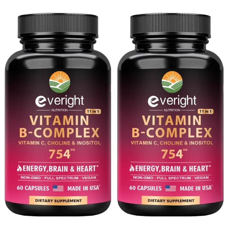 Vitamin B Complex for Energy Brain & Heart Support - with B1 B2 B3 B5 B6 B7 B8 B9 B12 with Vitamin C Choline Inositol — image 9
