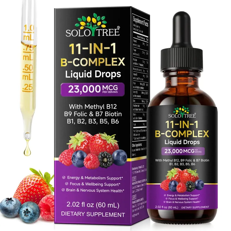 11 v 1 vitamín B komplex kapky 23000 mcg vitamín B perorální tekutý doplněk pro energetickou denní podporu zdraví 30 ml