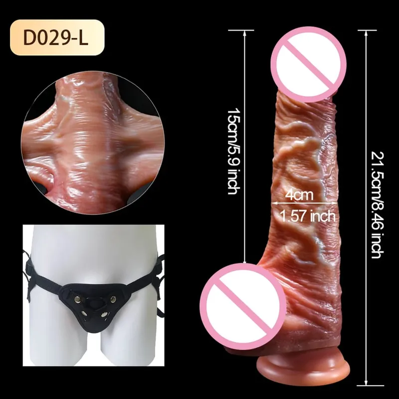 Strapon Big Penis Realistic Dildos Skin Sliding Foreskin Testicles Dildo Anal Vaginal Dick Plug Adult Sex Toys for Women