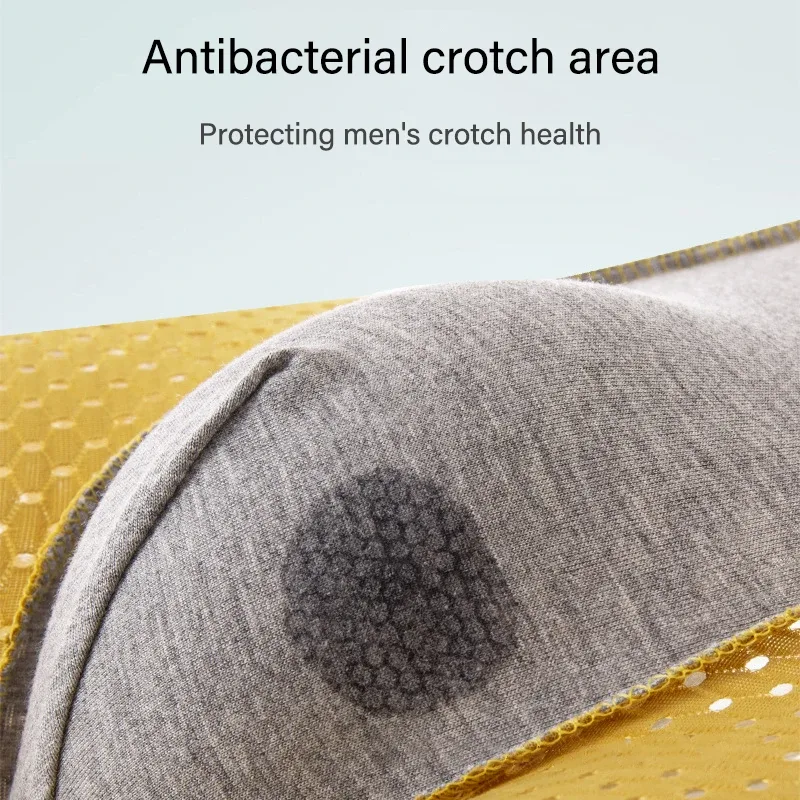 Mens Ice Silk Mesh Underwear Summer Breathable Mesh Cool Boxer Boxer Shorts for Men 45-90KG Anti-bacterial Light Thin Underpants — image 4