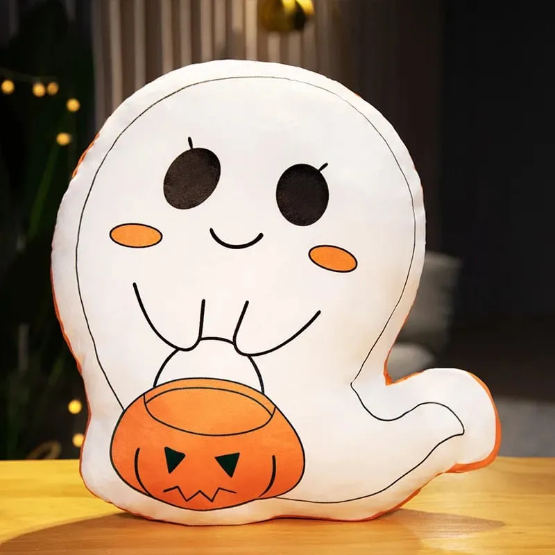 30CM Funny Pumpkin Ghost Cute Elves Skeleton Death Dark Cat Soft Pillow Halloween Home Decoration Sofa Cushion Nap Sleep Toys — image 8
