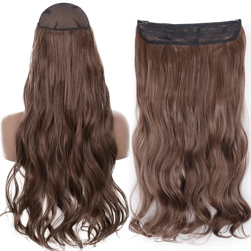 Synthetic No Clip Wave Hair Extensions Hidden Secret False Hairpiece One Piece Fish Line Fake Hair Piece — image 37