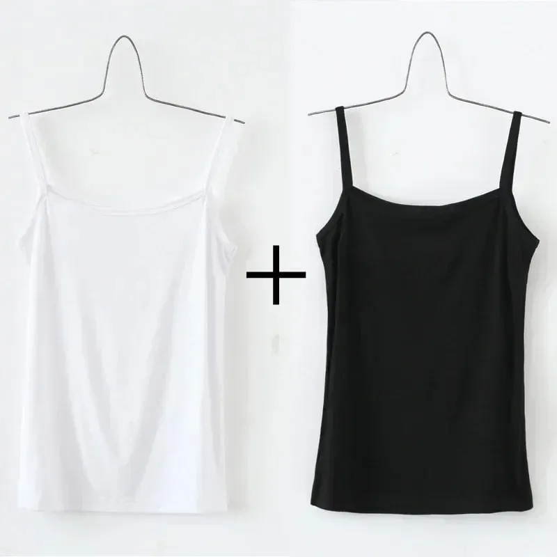 Basic Camisoles Women Crop Tops Sleeveless Shirt Bralette Tops Solid Color Strap Skinny Vest Female Slimming Tanks Bra Underwear — image 14