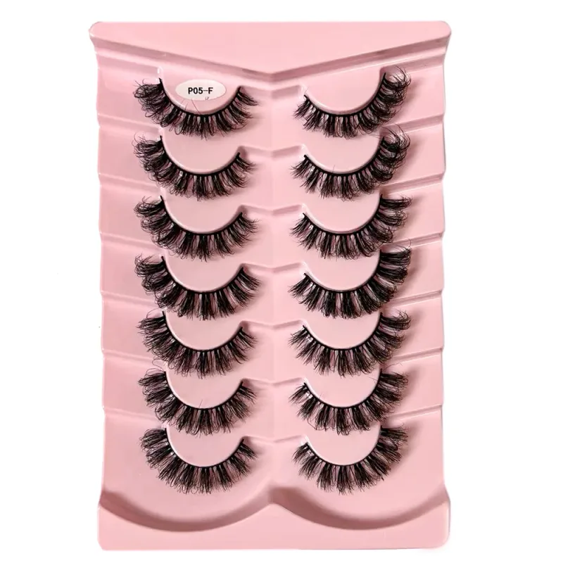 7 Pairs False Eyelashes Wispy Lashes Natural Look Fake Eyelashes Faux Mink Fluffy Strip False Lashes Pack — image 14