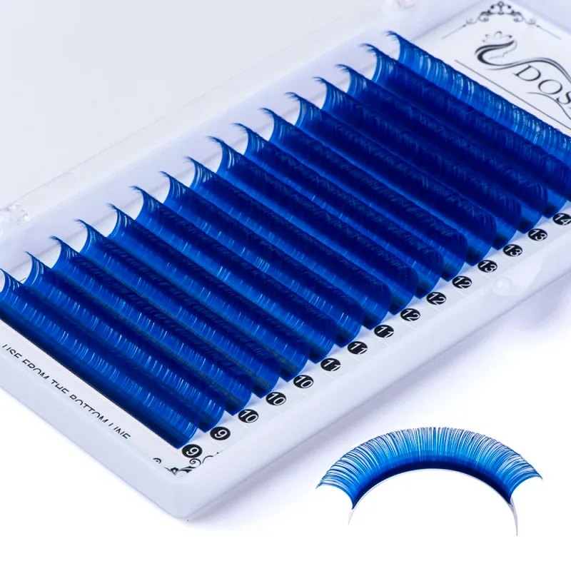 0.07mm Color Brown Soft Eyelash Extensions 16 Rows Mixed False Lashes Purple Blue for Eye Makeup — image 3