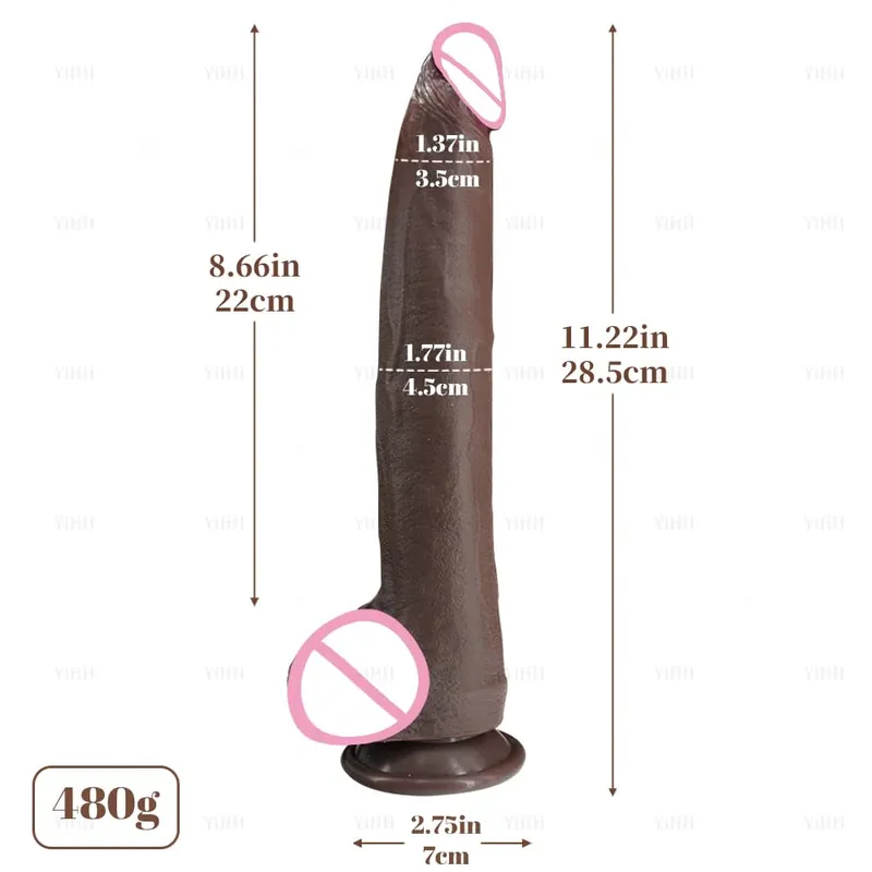 Realistisk Lang Dildo Kød Hud Blød Stor Pik Dobbelt Silikone Lille Penis Til Kvinde Mand Analsex legetøj Sugekop Masturbator — image 9