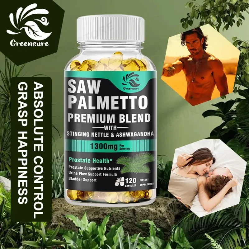 Men's Saw Palmetto Stinging Nettle Ashwagandha Lycopene - Bladder and Urinary Relief Men's Prostate Supplement — image 1
