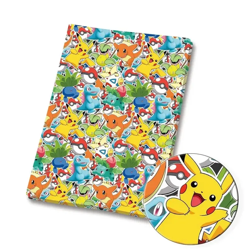 Pokemon Kartun Fabric140*50Cm Buatan Tangan Jahit Patchwork Quilting Gaun Bayi Rumah Lembar Dicetak Kain Kain Jahit Anak-anak — image 2