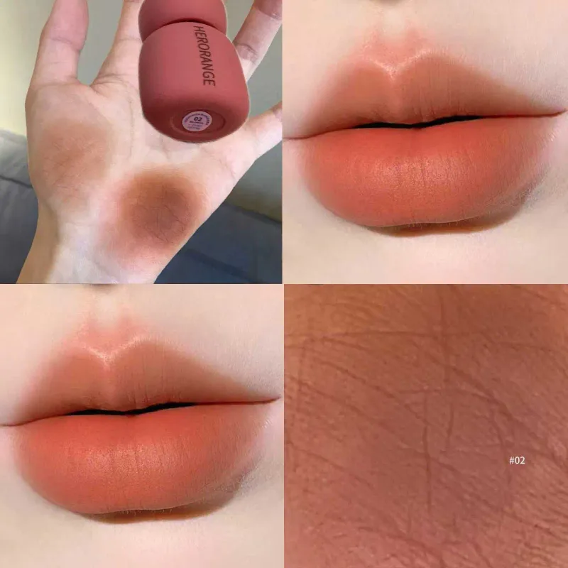 Herorange Velvet Matte Lip Mud Rich Pigment Non Transfer Long Lasting Smooth Non Dry Brighten Skin Daily Use — image 9