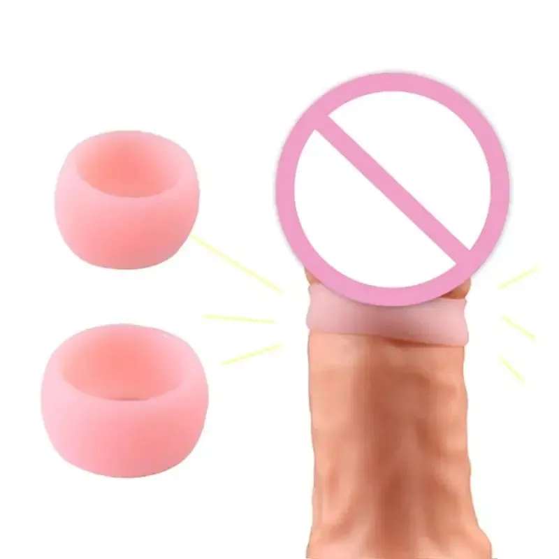 2 Soft Silicone Penis Ring Men Foreskin Corrector Delay Ejaculation Male Sex Toy — image 2