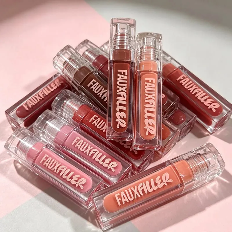 Hot Selling Lipstick Mirror Long-acting Moisturizing and Nourishing Lip Gloss Matte 4 Color Powder Blusher Cosmetics — image 4