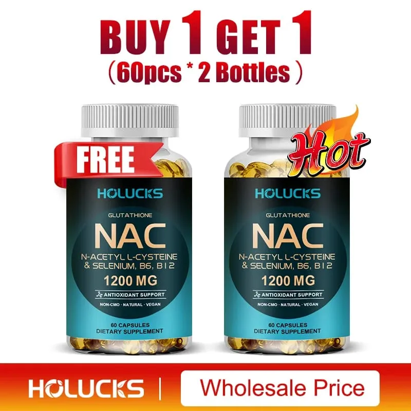 NAC Capsules 1200mg-สนับสนุนสุขภาพผิวพลังงานมือถือสารต้านอนุมูลอิสระDetoxเพิ่มภูมิคุ้มกันปรับปรุงการย่อยอาหาร — image 8