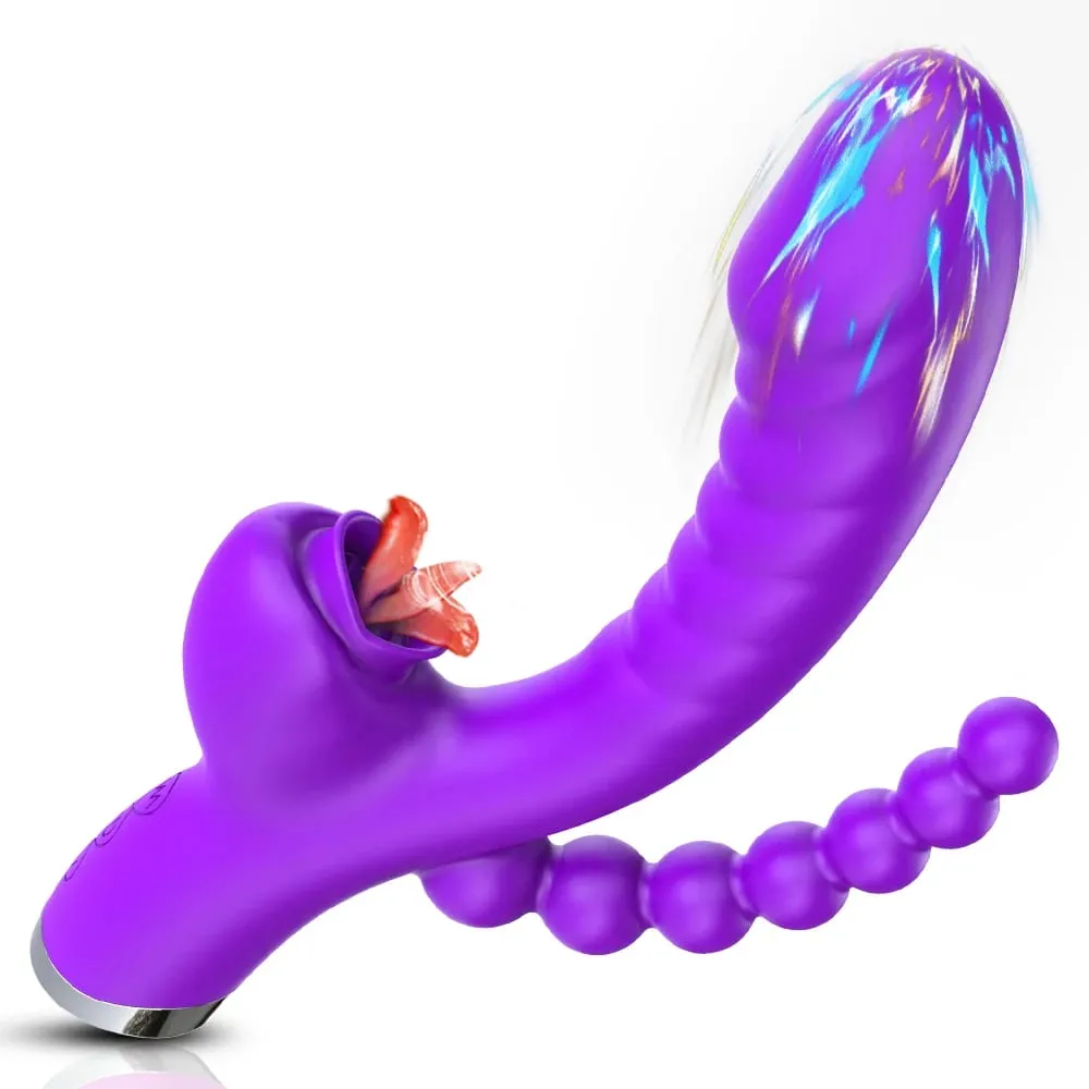 Vibrador 3 em 1 para sexo anal, estimulador de clitóris e clitóris, brinquedos sexuais femininos, sucção, produtos para adultos — image 1
