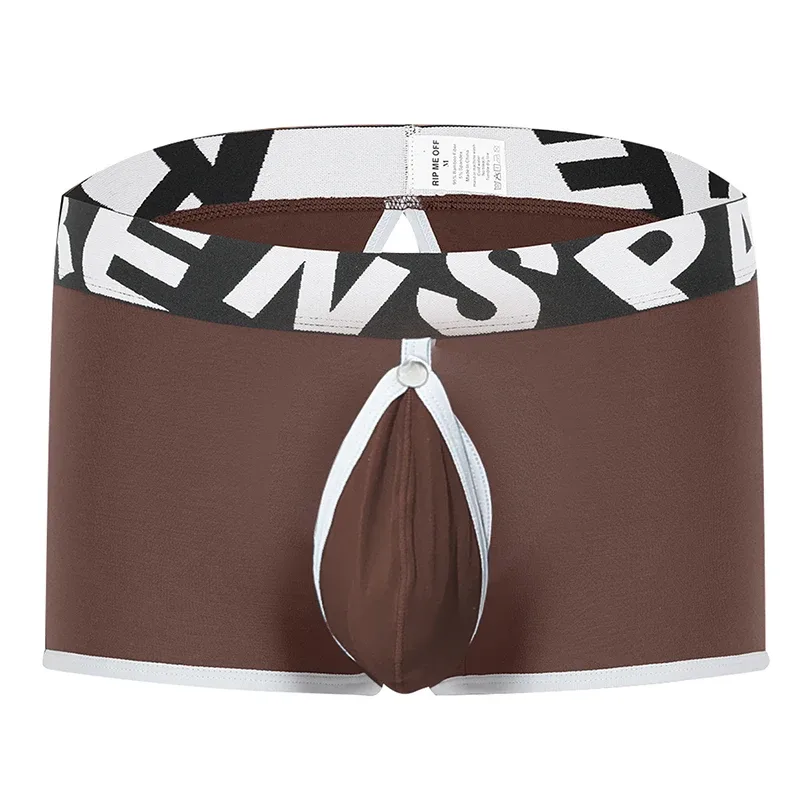 Mens Sexy Boxer Underwear Open Back Underpants Removable U Convex Pouch Panties Middle Waist Knickers — image 25