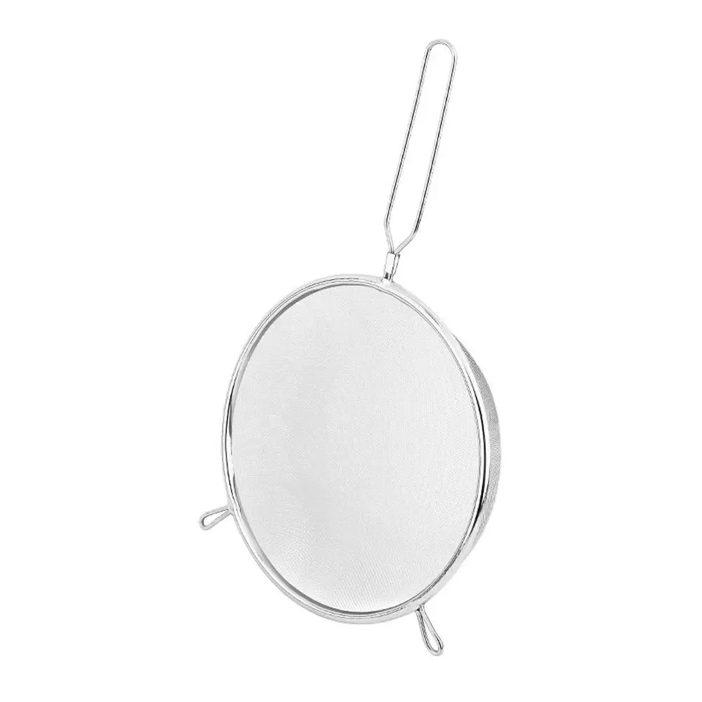 Stainless Steel Flour Filter Screen Double Ear Screen Handle Fine Mesh Strainer Cooking Spoon Soybean Milk Snack French Fries