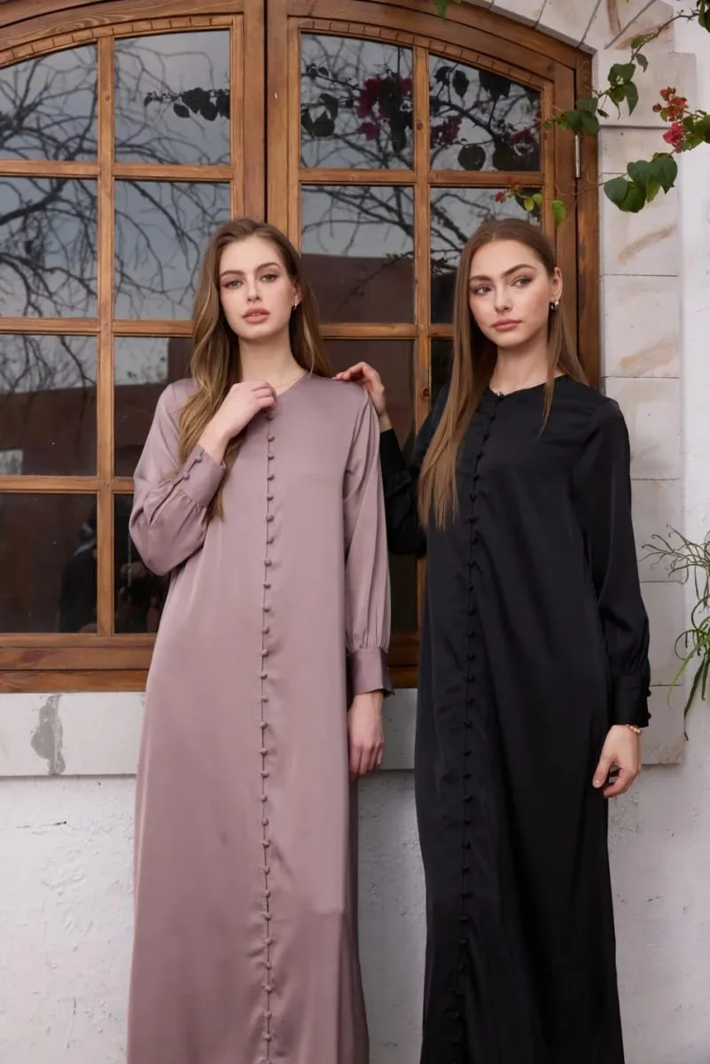 AS SS26 lätt satin boll knappar klänning lätt super bekvämt tyg dressade kvinnokläder — image 6