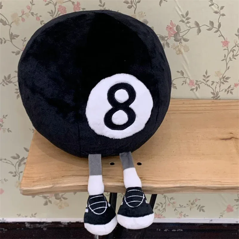 Fun Hot Selling 28cm Long Legs Billiard Ball Plush Doll Throw Pillow Black Eight Round Ball Plush Toy Home Decor For Boys Gift