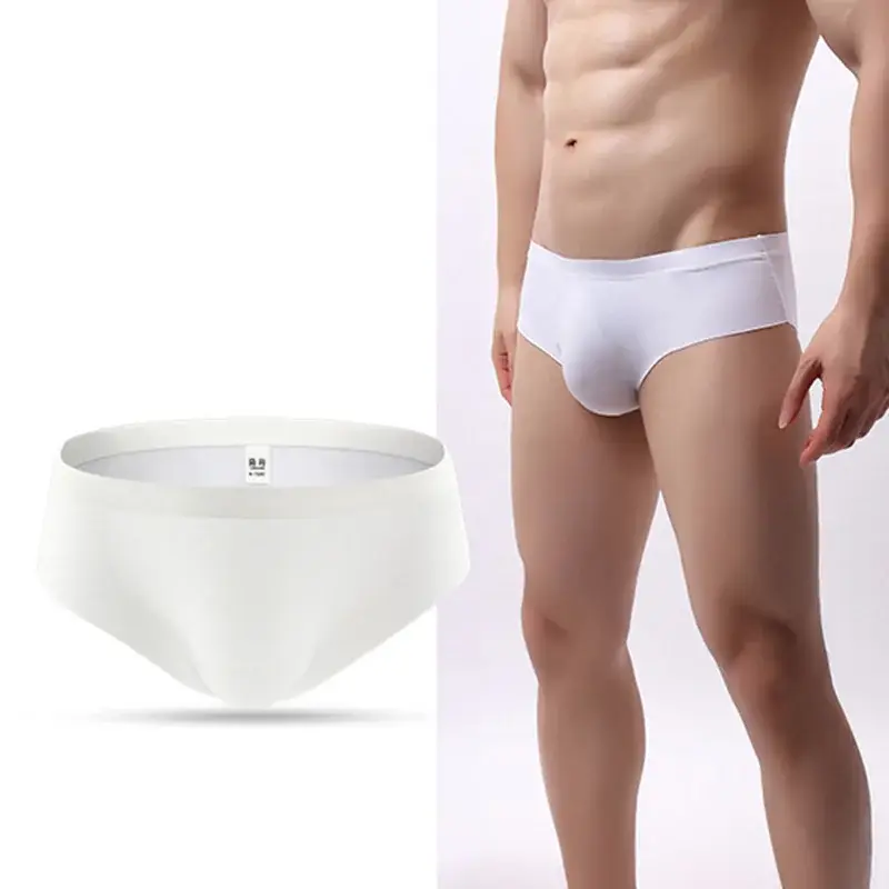 Men's Ice Silk Seamless Underwear Briefs Sexy U Convex Ultra-Thin Breathable Man Underpants Boxers — image 6