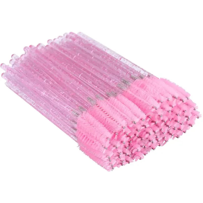 50Pcs/Pack Disposable Micro Eyelash Brushes Mascara Applicator Wand Brushes Comb Eye Lashes Brush Makeup Tools Gold Handle