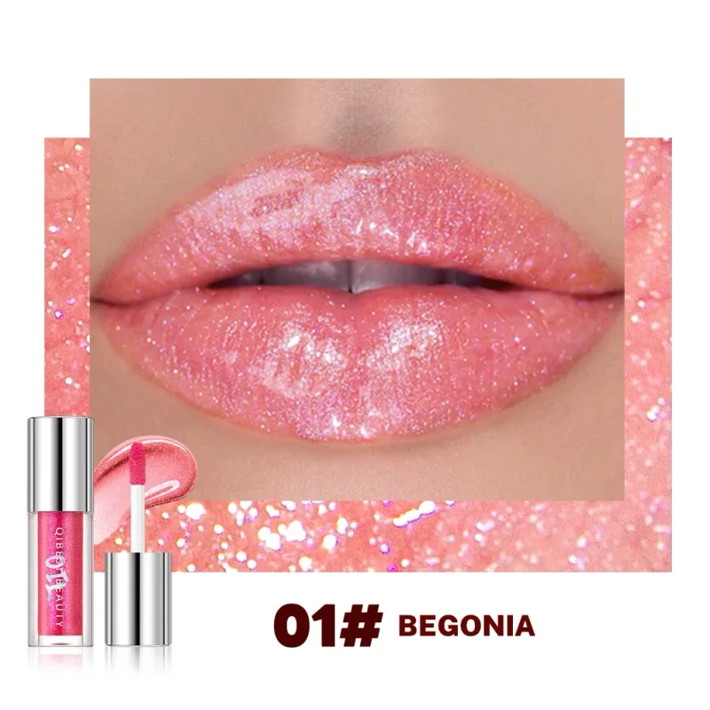 Qibest 8 Colors Moisturizing Diamond Shimmer Glitter Lip Gloss Makeup Sparkling Glitter Liquid Lipstick Pearl Lipgloss Tint — image 8