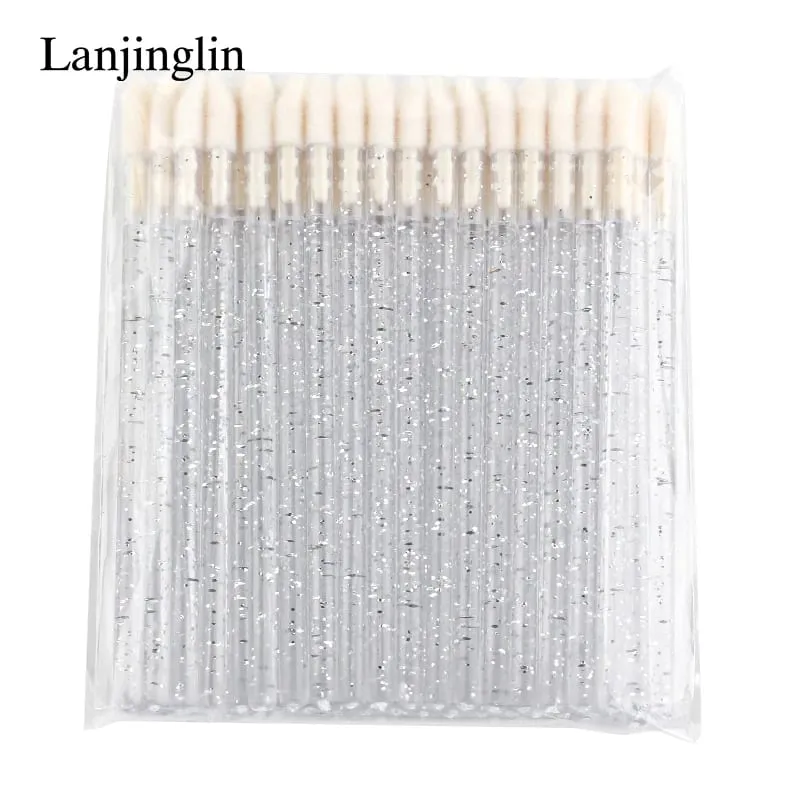Hot Sale 50 Pcs Crystal Lip Brush Removing Cleaning Mascara Applicator Makeup Lip Brushes for Eyelash Extension Tools maquillaje — image 11