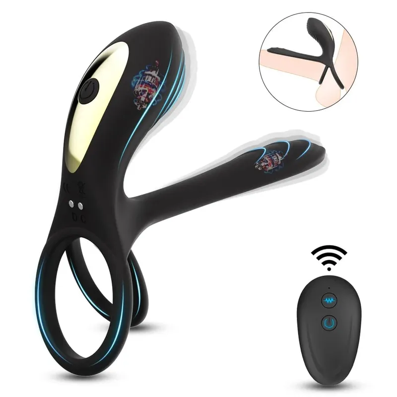 Vibrating Penis Ring Delayed Ejaculation Penis Massager Cock Ring Vibrator Adults Sex Toys for Couple Penis Enlargement Erection