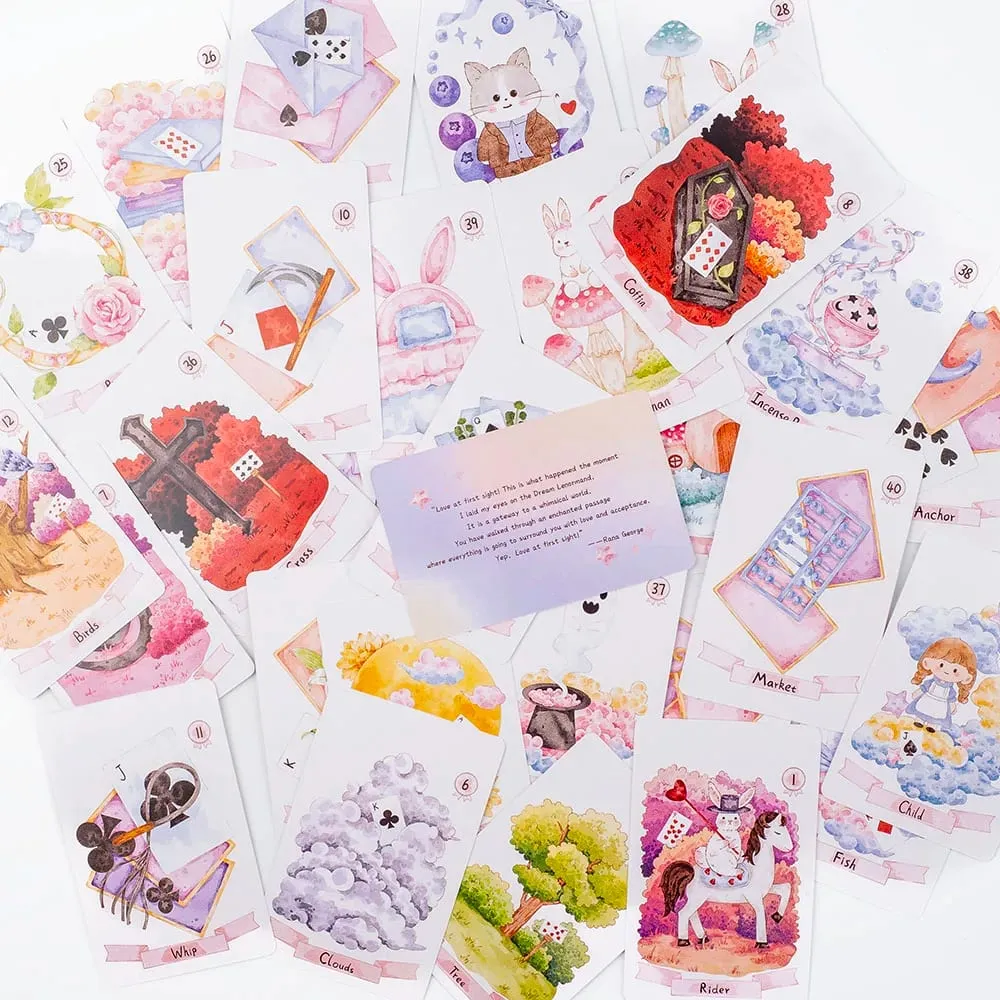Dream Lenormand Tarot Card Deck 43 Cards Oracle Board Game for Kids Family & Friends Perfect Puzzle Leisure Activity 8.9 x 5.7cm — image 6